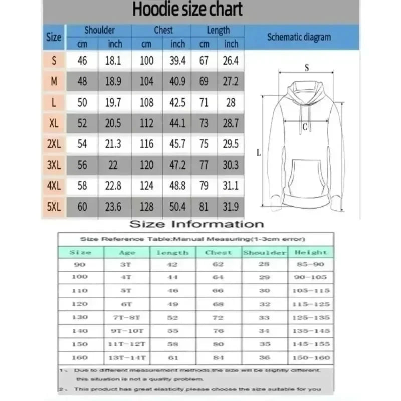 Demon Slayer Anime Douma Printed Hoodie 2026 Men's Spring/Summer New Harajuku Plus Size Trendy Casual Loose Y2K Parent Child Top