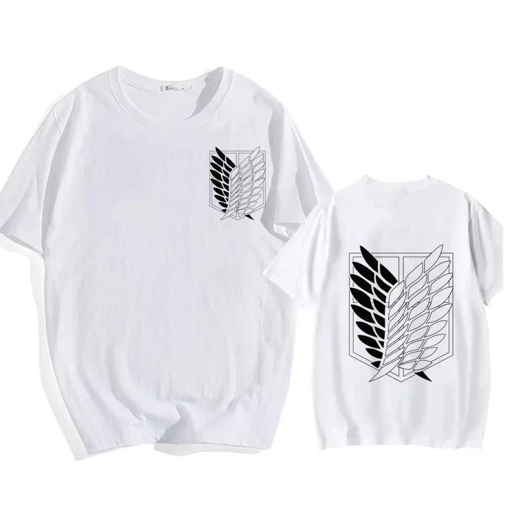 Attack on Titan Streetwear Men's T Shirt Eren Yeager Shingeki No Kyojin Anime Summer Cotton Women Tops Tees Casual High Quality