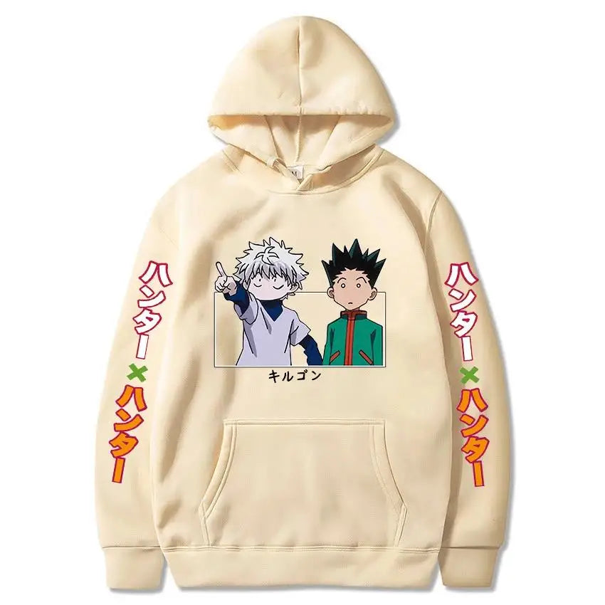 Hunter X Hunter Japan Anime Men Women Hoodies Harajuku Gon Killua Print Plus Size Sweatshirt Unisex Autumn Winter Streetwear