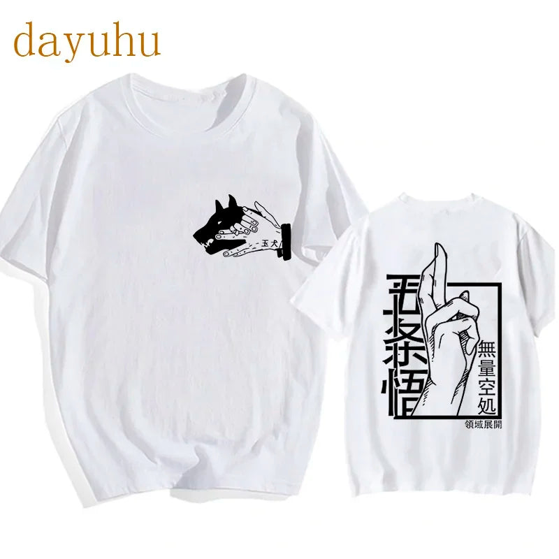 Japanese Anime Funny T Shirt Jujutsu Kaisen Shirt Gojo Satoru Yuji Itadori T-shirt Gothic Tops Tees Mange Tshirt Y2k Streetwear