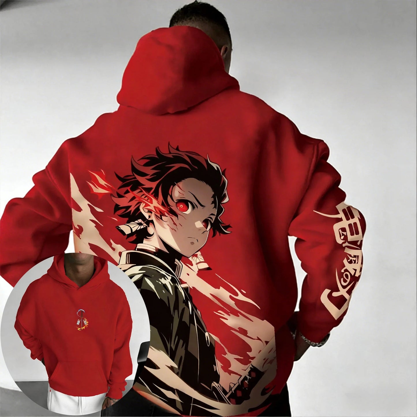 Demon Slayer Spring/Summer Hoodie 2026 Men's and Women's New Tanjirou Anime Printed Harajuku Loose Casual Parent Child Sweater