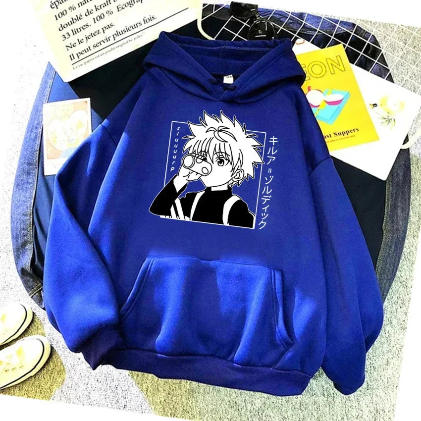 Hunter X Hunter Anime Hoodie for Men Women Kurapika Manga Sweatshirts Fleece Autumn Winter Gothic Harajuku Hooded Pullover