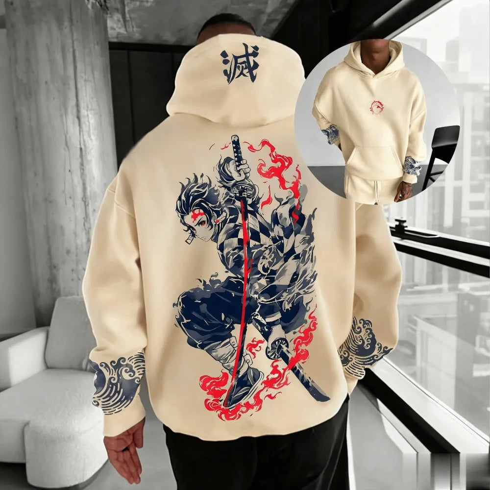 25 Cosplay Fashion Demon Slayer Hooded Sweatshirt Men Women Anime Pullover Hoodie Oversize Casual Streetwear Long Sleeve Autumn