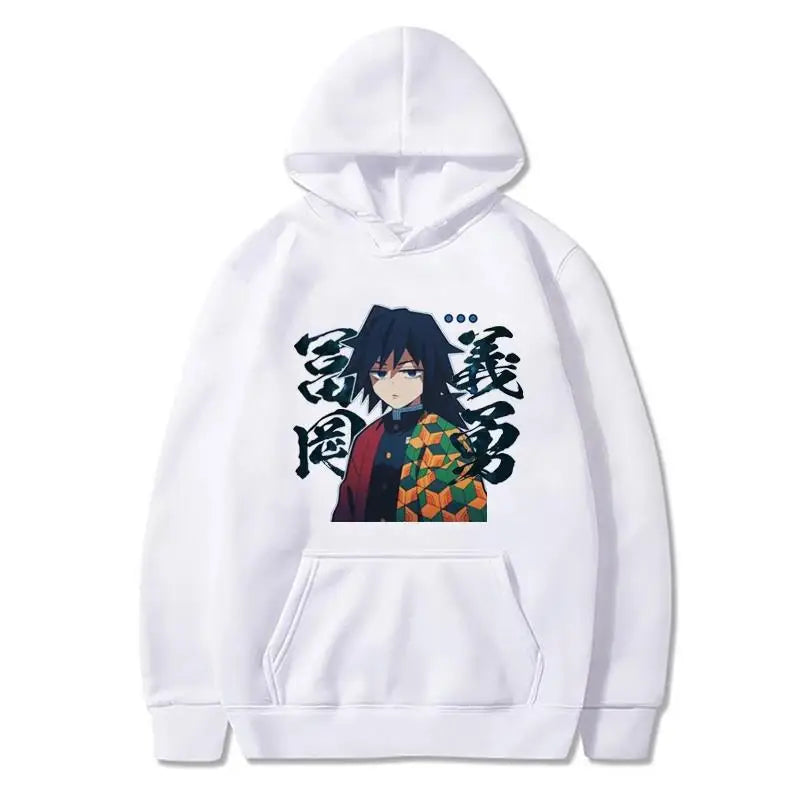 Japan Anime Demon Slayer Tomioka Giyuu Graphic Print Hooded Plus Size Hoodie Men Women Sweatshirts Long Sleeve Unisex Streetwear
