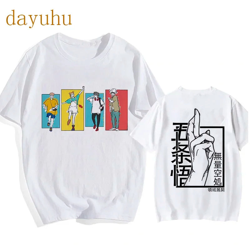 Japanese Anime Funny T Shirt Jujutsu Kaisen Shirt Gojo Satoru Yuji Itadori T-shirt Gothic Tops Tees Mange Tshirt Y2k Streetwear
