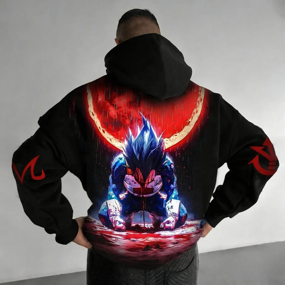 DRAGON BALL Men's Hoodie Sweatshirt Vegeta Japanese Anime Spring Autumn and Winter Boys Trend Long-sleeved Parent-child Outfit