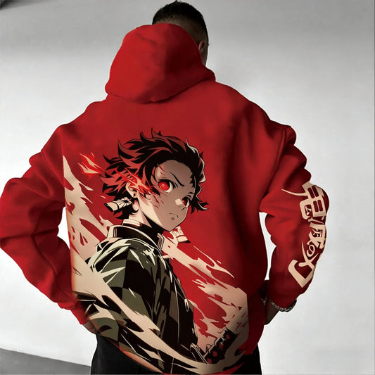 Demon Slayer Spring/Summer Hoodie 2026 Men's and Women's New Tanjirou Anime Printed Harajuku Loose Casual Parent Child Sweater