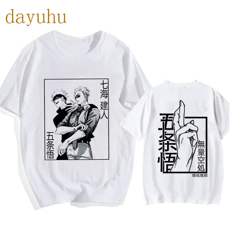Japanese Anime Funny T Shirt Jujutsu Kaisen Shirt Gojo Satoru Yuji Itadori T-shirt Gothic Tops Tees Mange Tshirt Y2k Streetwear