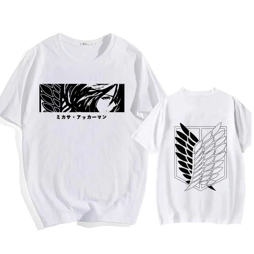 Attack on Titan Streetwear Men's T Shirt Eren Yeager Shingeki No Kyojin  Anime Summer Cotton Women Tops Tees Casual High Quality