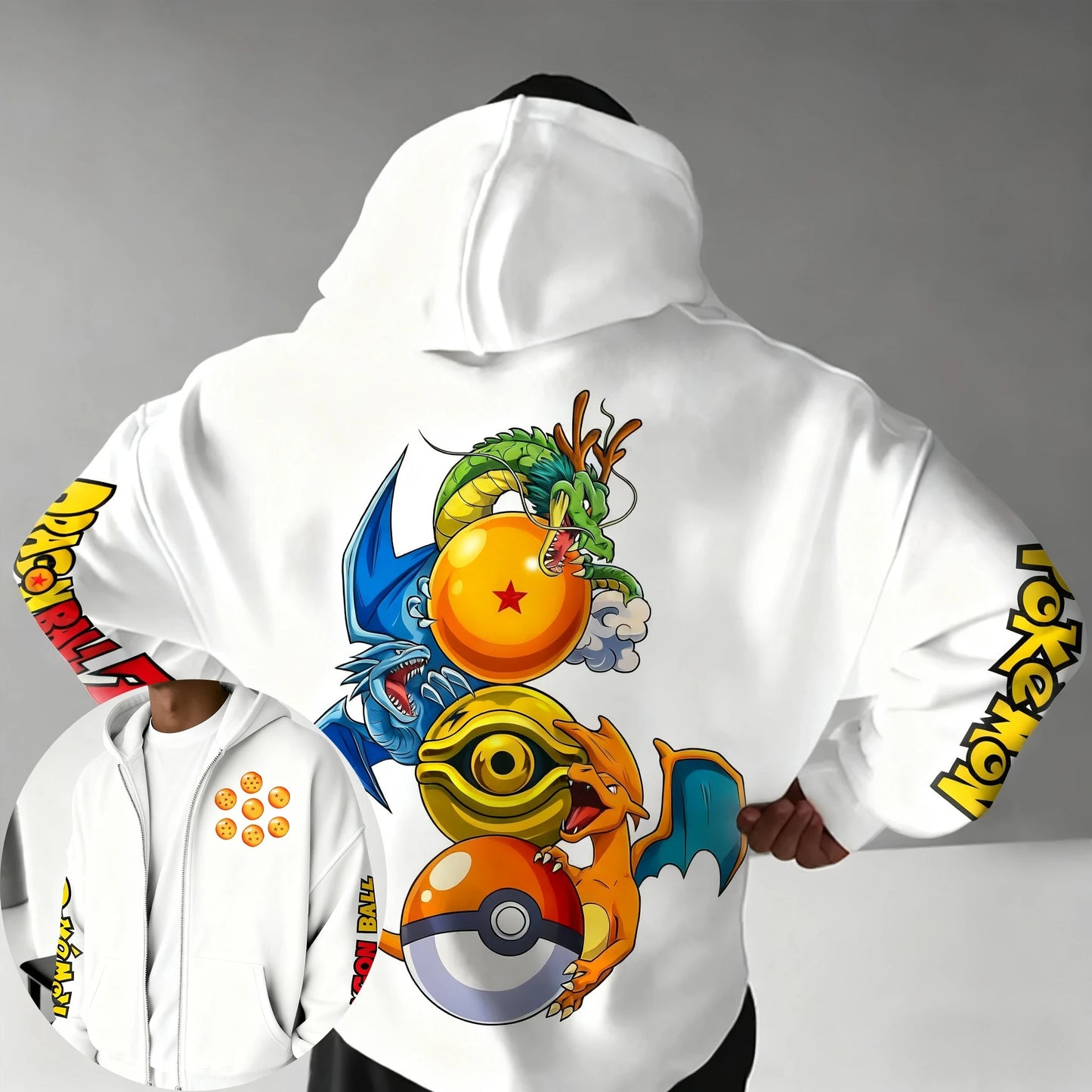 Dragon Ball Animation Printed Zipper Hoodie 2025 Men's and Women's Autumn/Winter New Style Harajuku Plus Size Trendy Casual Top