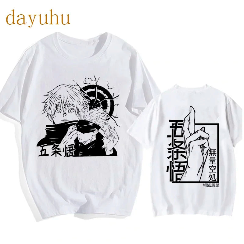 Japanese Anime Funny T Shirt Jujutsu Kaisen Shirt Gojo Satoru Yuji Itadori T-shirt Gothic Tops Tees Mange Tshirt Y2k Streetwear