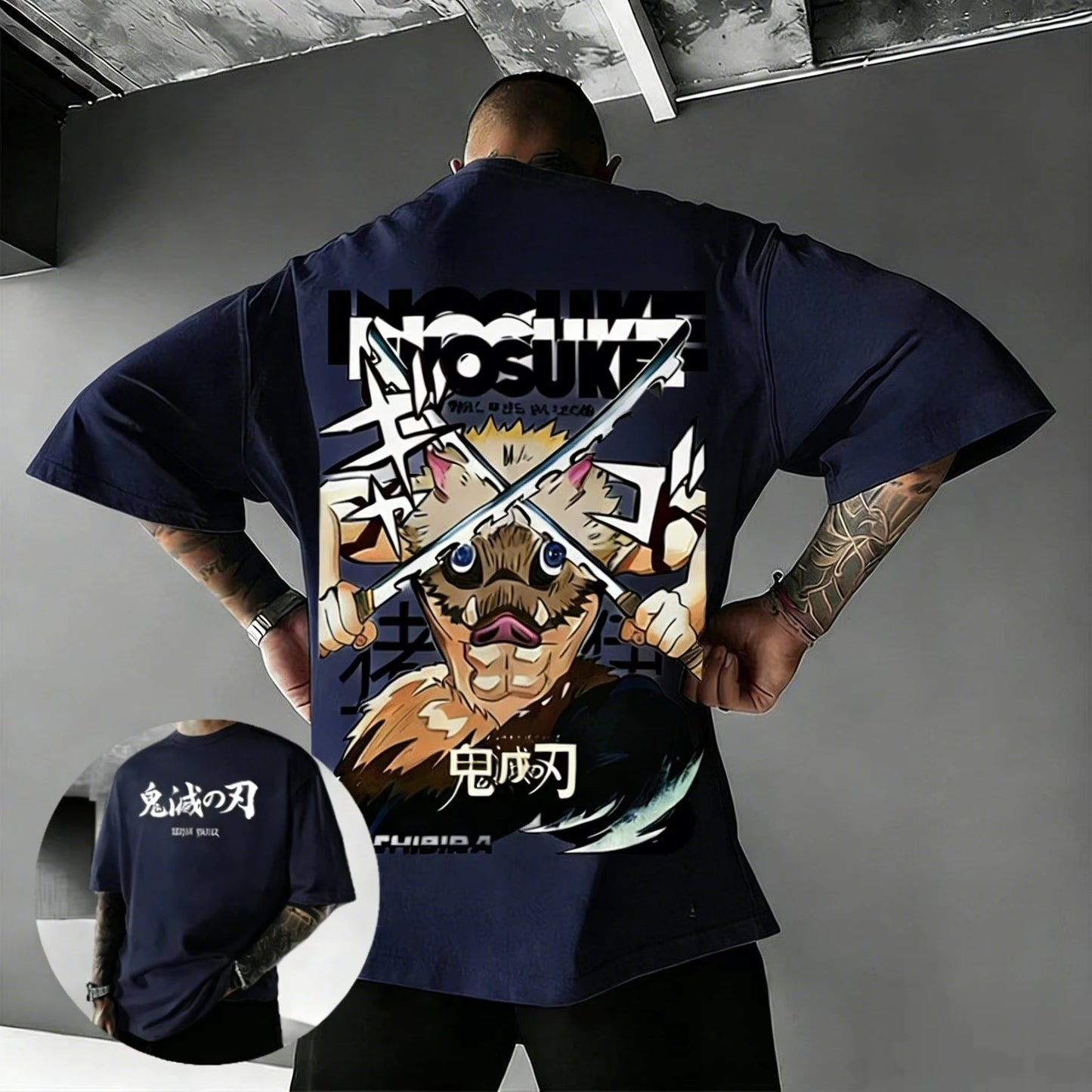 2026 Anime Demon Slayer ‌Hashibira Inosuke‌ T Shirt Summer Cotton Men's Women Streetwear Casual Trendy Short Sleeve Oversize Top