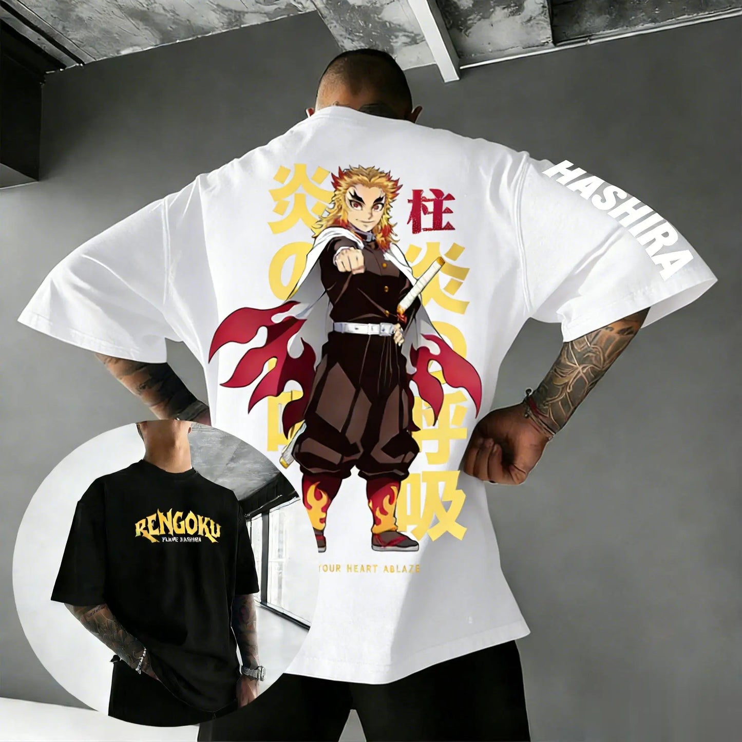2026 Summer New Demon Slayer Rengoku Anime T Shirt Men Women Cotton Short Sleeve Tee Tops Graphic Print Streetwear Y2k