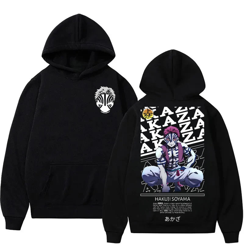 Autumn Winter Men's Clothing Hoodies Japanese Anime Demon Slayer Print HoodedSweatshirt Y2K Oversized Cotton Fashion Top Coat