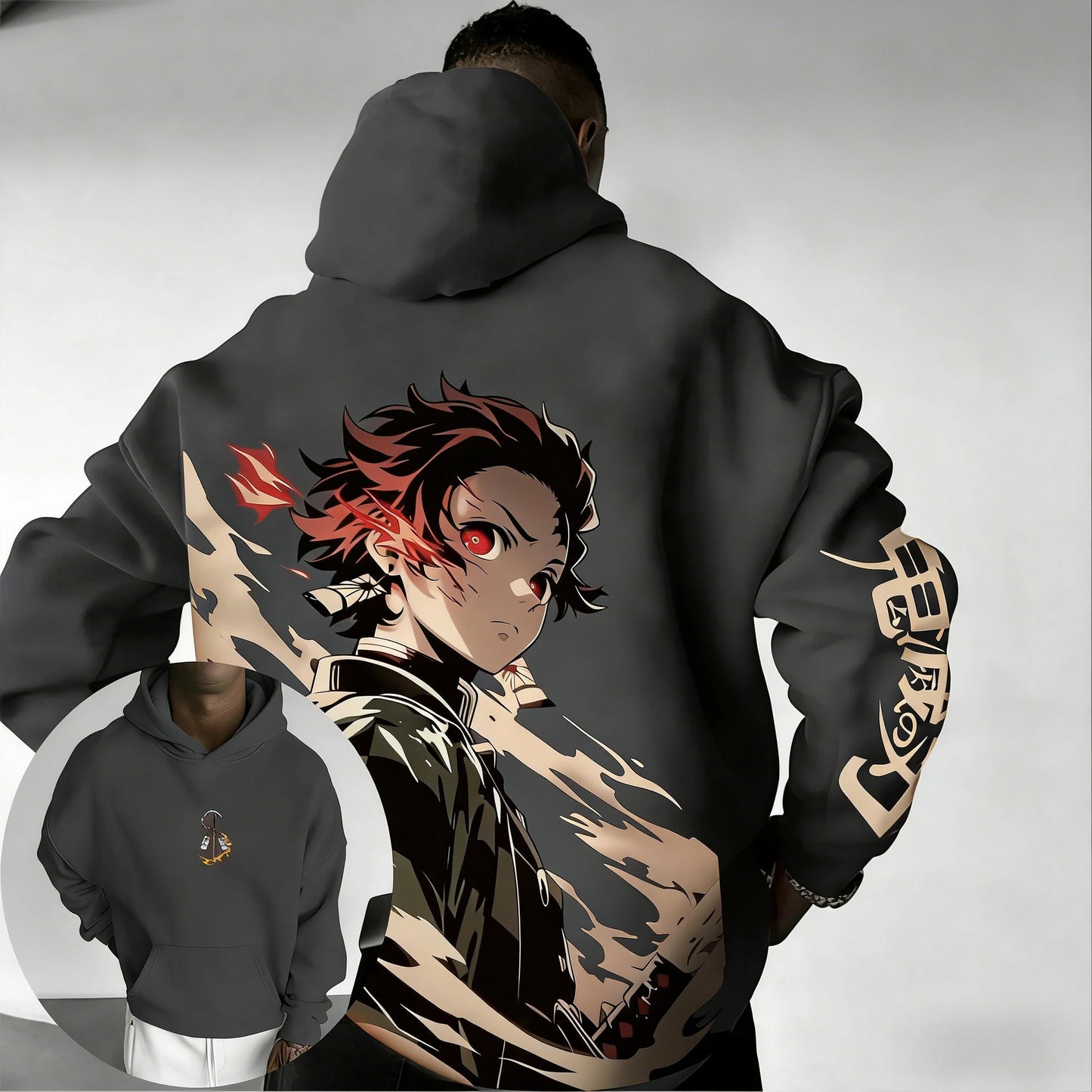 Demon Slayer Spring/Summer Hoodie 2026 Men's and Women's New Tanjirou Anime Printed Harajuku Loose Casual Parent Child Sweater