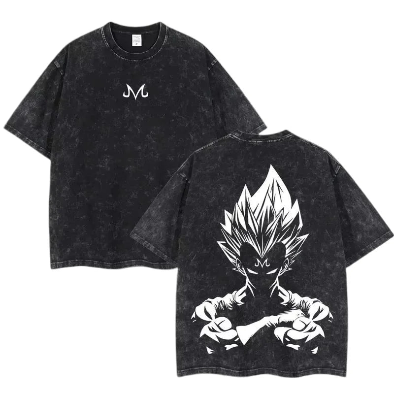 Dragon Ball 2026 New Hot Vegeta Anime Men Washed T-Shirt Harajuku Summer Cotton Fitness Vintage Street Oversized Women Casual