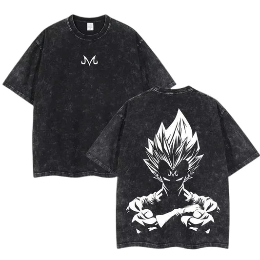 Dragon Ball 2026 New Hot Vegeta Anime Men Washed T-Shirt Harajuku Summer Cotton Fitness Vintage Street Oversized Women Casual