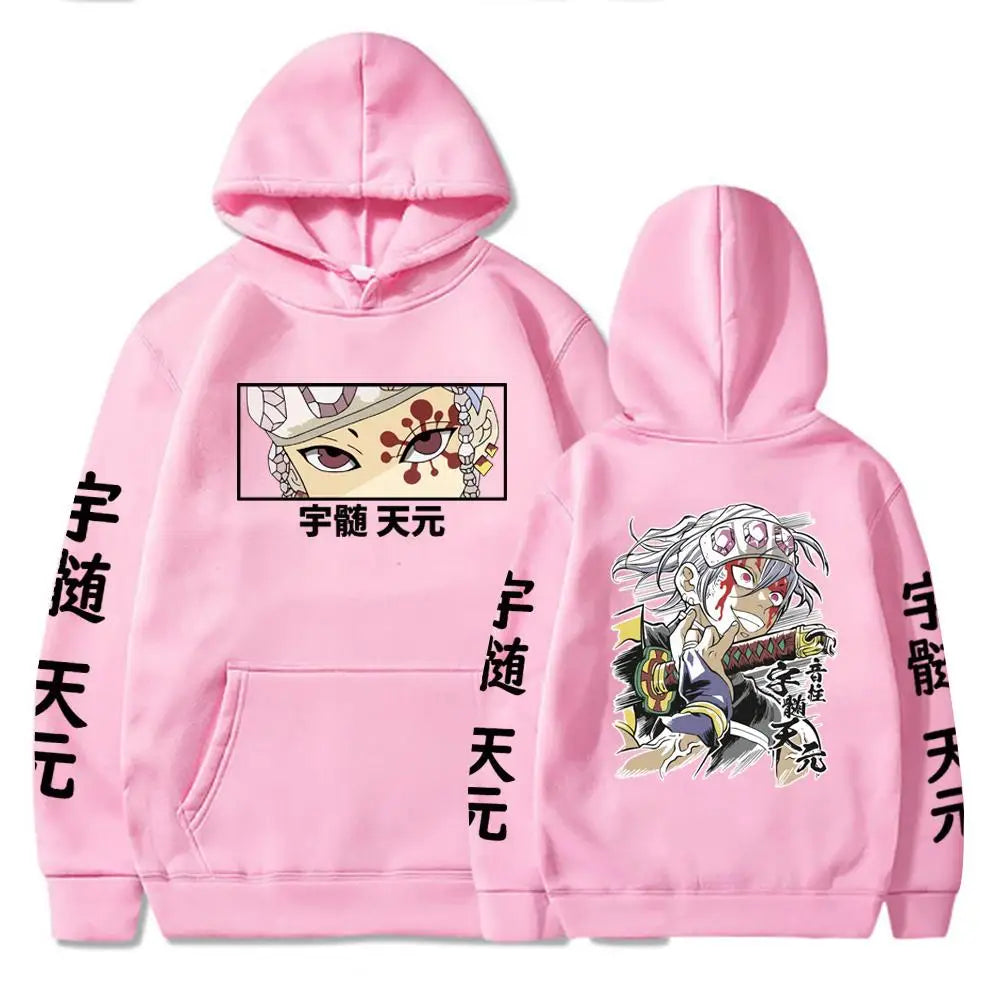 Hot Anime Demon Slayer Uzui Tengen Hoodies Pullovers Tops Harajuku Manga Kimetsu No Yaiba Man Women Sweatshirts