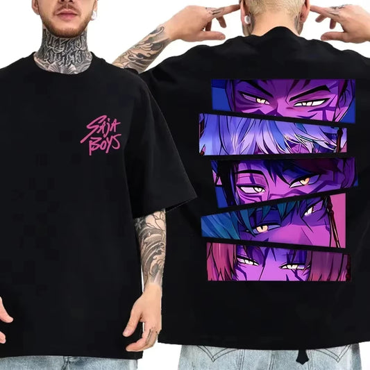 2026 Summer Kpop Devil Hunter Saja Boy T-shirt KPop Demon Hunters Casual Anime Cotton T-shirt Top Suitable Men Women Streettwear