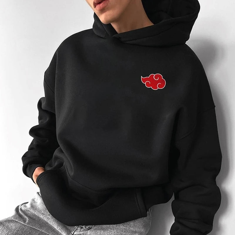 Naruto Sasuke Loose Hoodie Japanese Anime Periphery 2025 Autumn and Winter Men's and Women's Pure Cotton Fashion Sweater Top