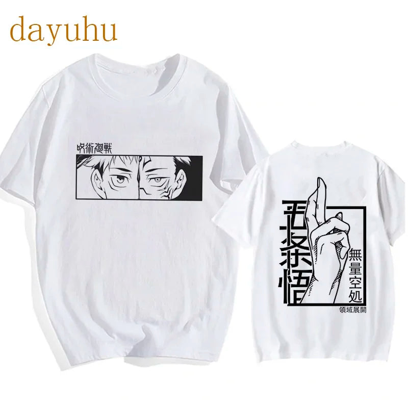 Japanese Anime Funny T Shirt Jujutsu Kaisen Shirt Gojo Satoru Yuji Itadori T-shirt Gothic Tops Tees Mange Tshirt Y2k Streetwear