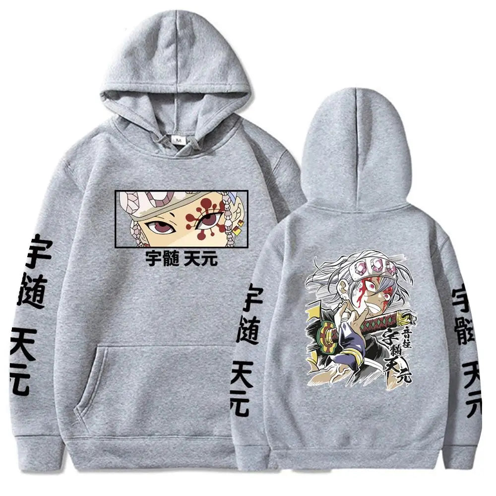 Hot Anime Demon Slayer Uzui Tengen Hoodies Pullovers Tops Harajuku Manga Kimetsu No Yaiba Man Women Sweatshirts