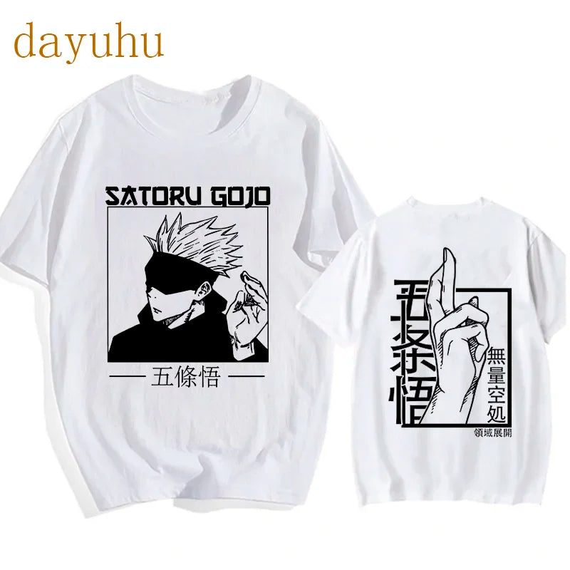 Japanese Anime Funny T Shirt Jujutsu Kaisen Shirt Gojo Satoru Yuji Itadori T-shirt Gothic Tops Tees Mange Tshirt Y2k Streetwear