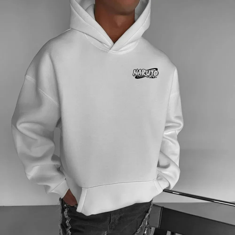 Naruto Sasuke Loose Hoodie Anime Periphery 2025 Autumn and Winter Men's and Women's Pure Cotton American Sweater Top