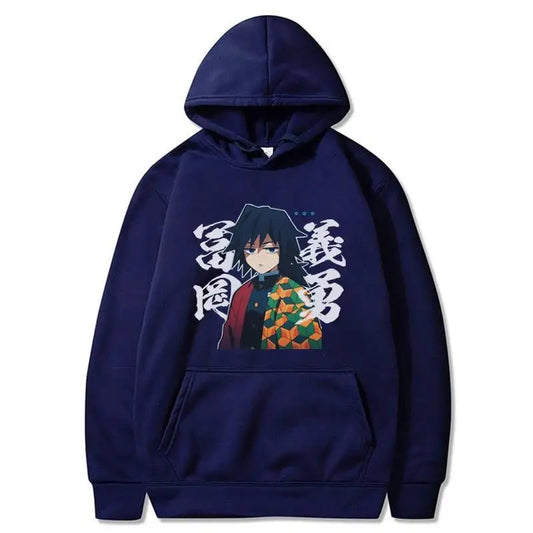 Japan Anime Demon Slayer Tomioka Giyuu Graphic Print Hooded Plus Size Hoodie Men Women Sweatshirts Long Sleeve Unisex Streetwear