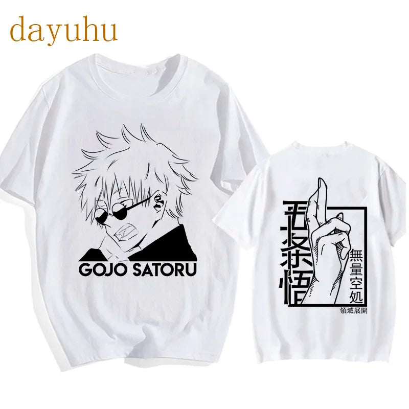 Japanese Anime Funny T Shirt Jujutsu Kaisen Shirt Gojo Satoru Yuji Itadori T-shirt Gothic Tops Tees Mange Tshirt Y2k Streetwear