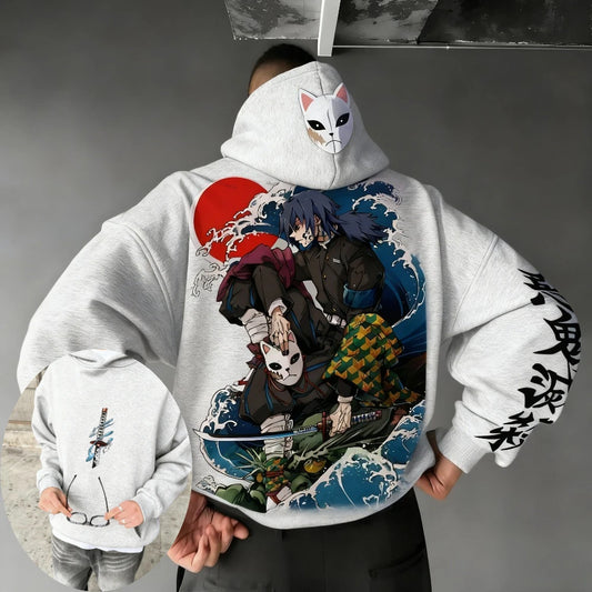 Demon Slayer Spring/Summer Unisex Cotton Hoodie 2026 New Tomioka Giyuu Anime Printed Harajuku Loose Casual Parent-child Top