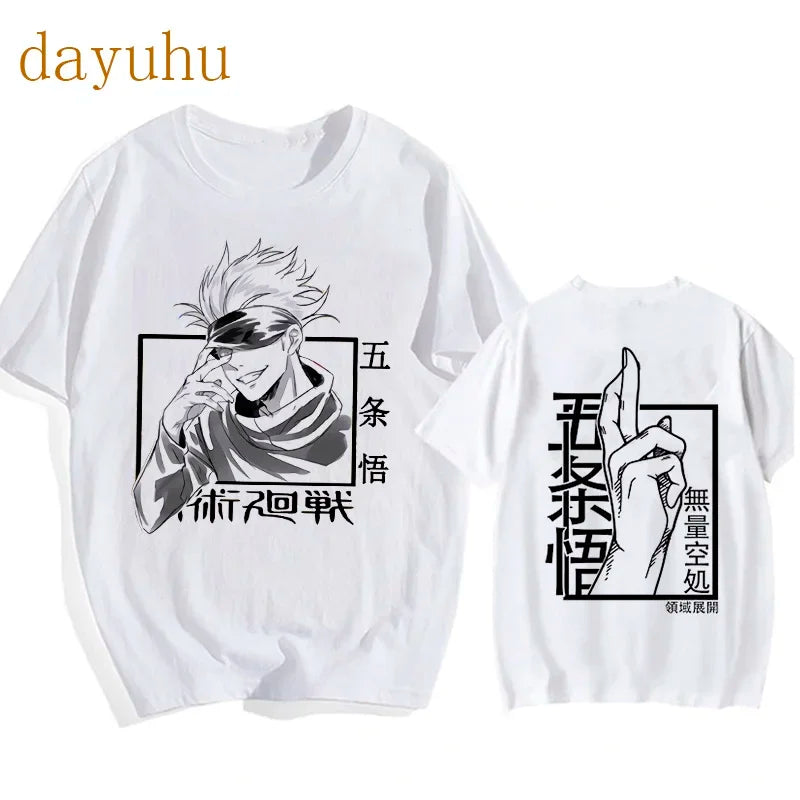 Japanese Anime Funny T Shirt Jujutsu Kaisen Shirt Gojo Satoru Yuji Itadori T-shirt Gothic Tops Tees Mange Tshirt Y2k Streetwear