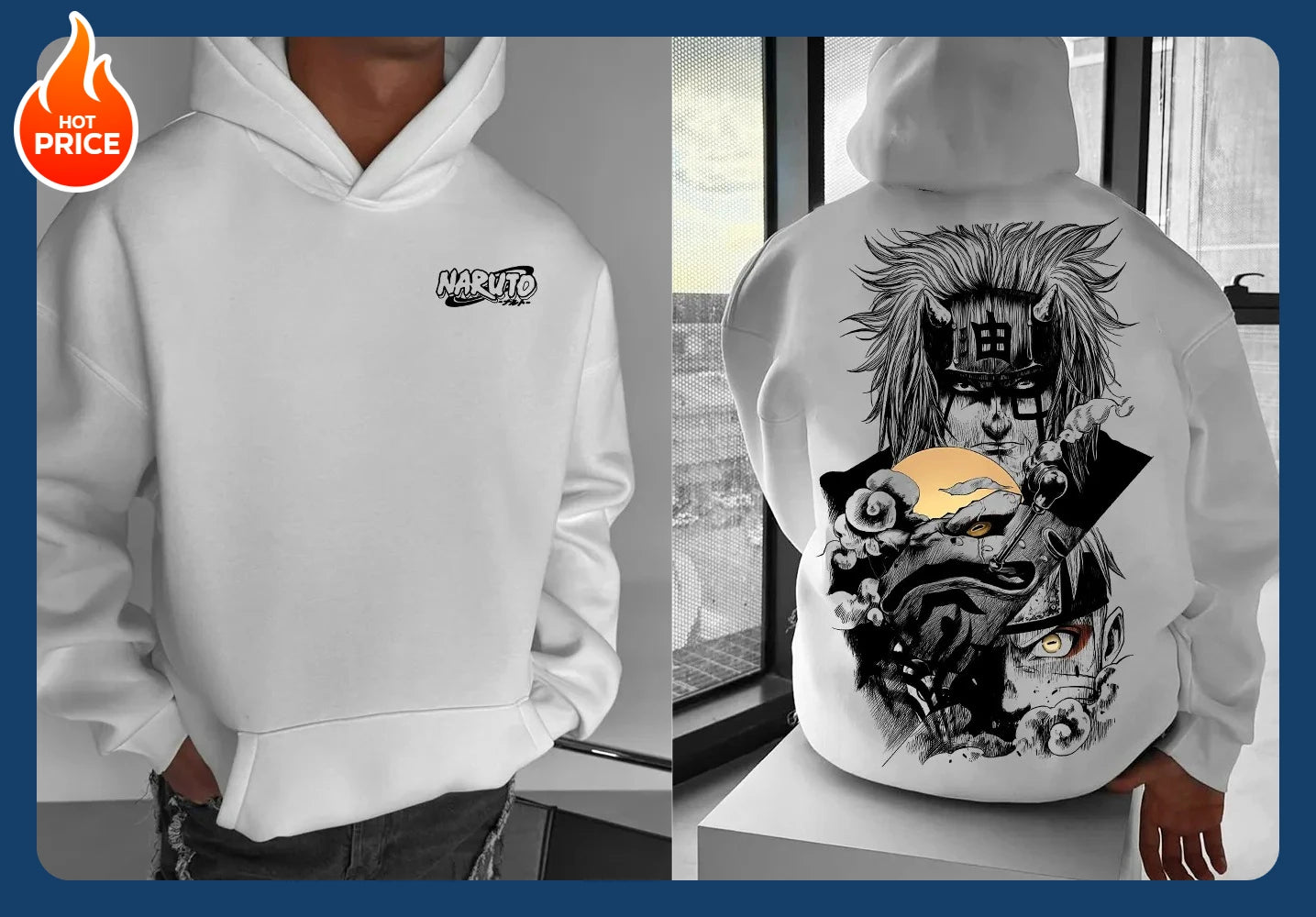 Naruto Sasuke Loose Hoodie Anime Periphery 2025 Autumn and Winter Men's and Women's Pure Cotton American Sweater Top