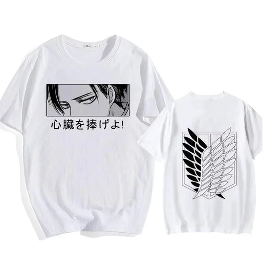 Attack on Titan Streetwear Men's T Shirt Eren Yeager Shingeki No Kyojin  Anime Summer Cotton Women Tops Tees Casual High Quality