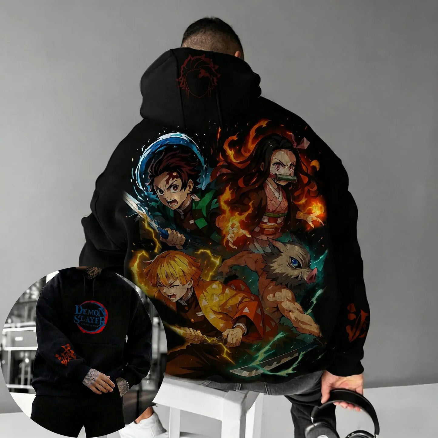 Autumn Fashion New Anime Hoodie Demon Slayer Sweatshirt Men Women Cosplay Oversized Casual Pullover Long Sleeves Top Streetwear