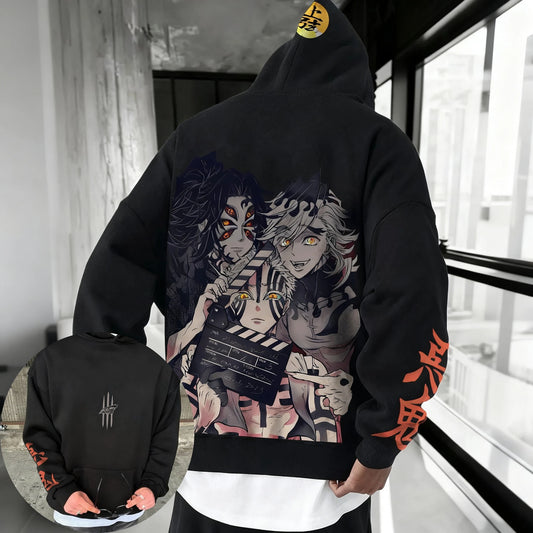 Demon Slayer Anime Douma Printed Hoodie 2026 Men's Spring/Summer New Harajuku Plus Size Trendy Casual Loose Y2K Parent Child Top
