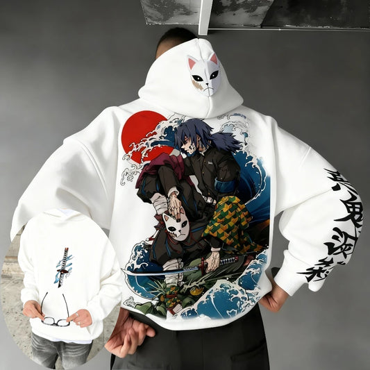 Demon Slayer Spring/Summer Unisex Cotton Hoodie 2026 New Tomioka Giyuu Anime Printed Harajuku Loose Casual Parent-child Top
