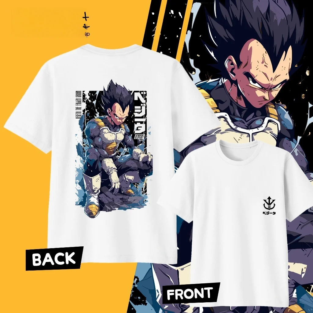 Anime Dragon Ball Vegeta Pure Cotton T-shirt 2026 Summer Men's and Women's Fashion Casual Short Sleeved T-shirt Streetwear