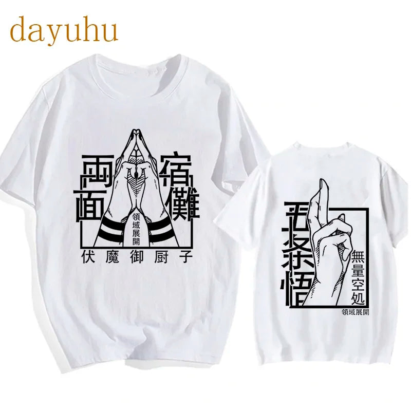 Japanese Anime Funny T Shirt Jujutsu Kaisen Shirt Gojo Satoru Yuji Itadori T-shirt Gothic Tops Tees Mange Tshirt Y2k Streetwear
