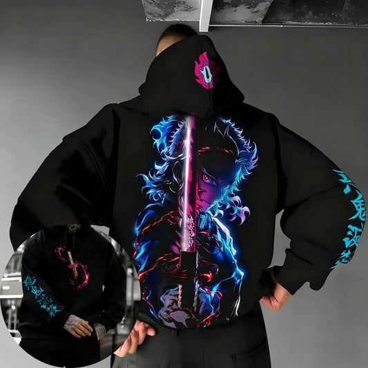 Autumn Fashion New Anime Hoodie Demon Slayer Sweatshirt Men Women Cosplay Oversized Casual Pullover Long Sleeves Top Streetwear