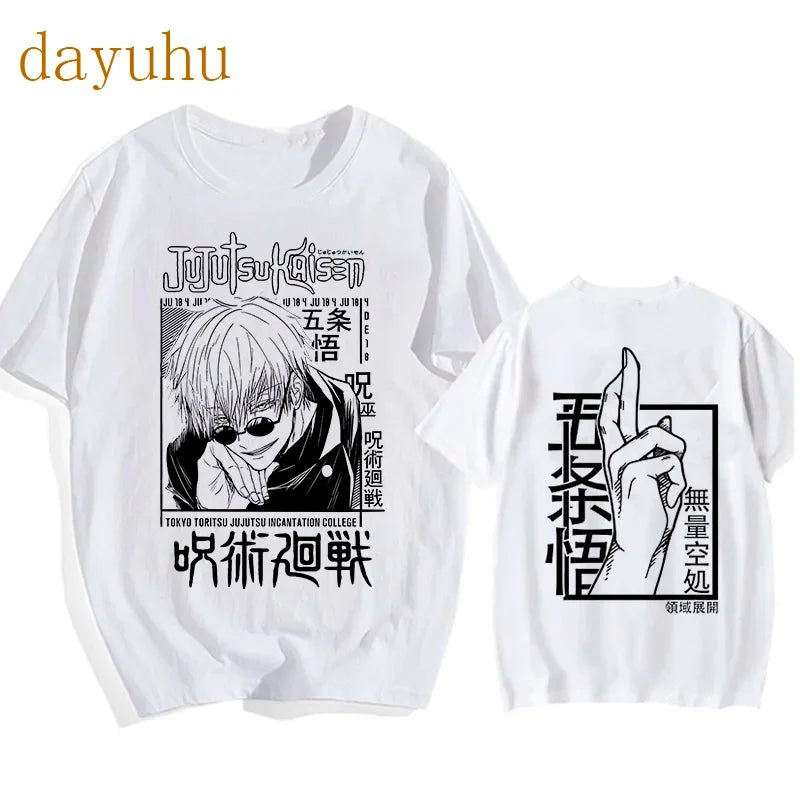 Japanese Anime Funny T Shirt Jujutsu Kaisen Shirt Gojo Satoru Yuji Itadori T-shirt Gothic Tops Tees Mange Tshirt Y2k Streetwear