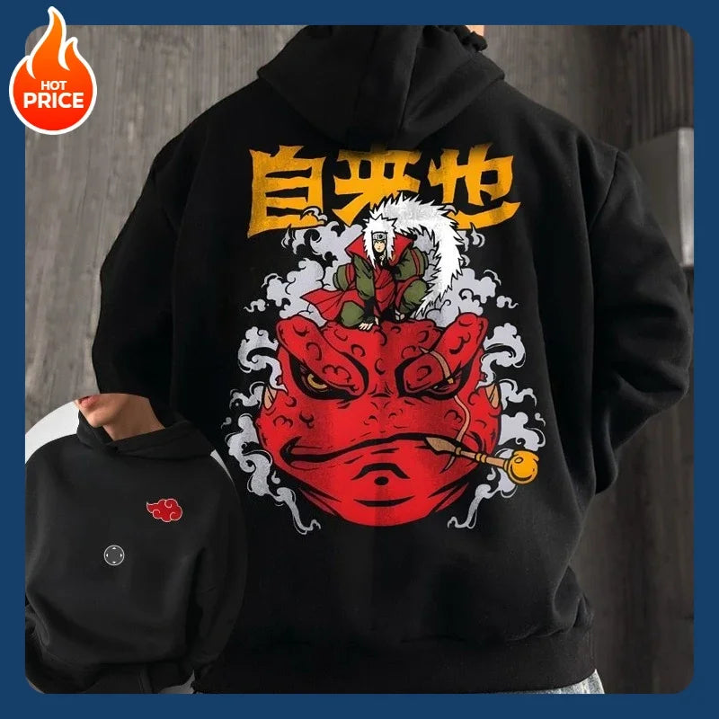 Naruto Sasuke Loose Hoodie Anime Periphery 2025 Autumn and Winter Men's and Women's Pure Cotton American Sweater Top