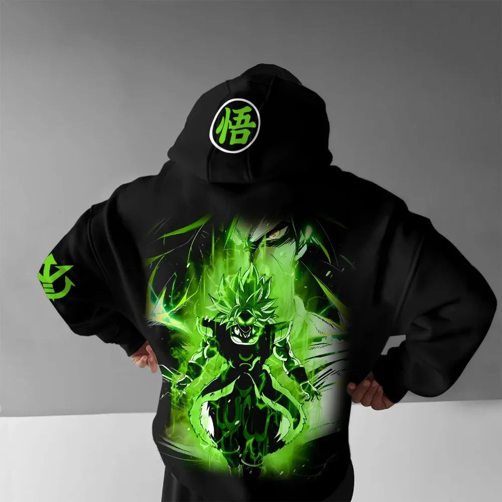 Dragon Ball Men's Hoodie Sweater Broly Japanese Anime Summer Autumn New Boys Children's Long Sleeve Y2k Parent-Child Wear