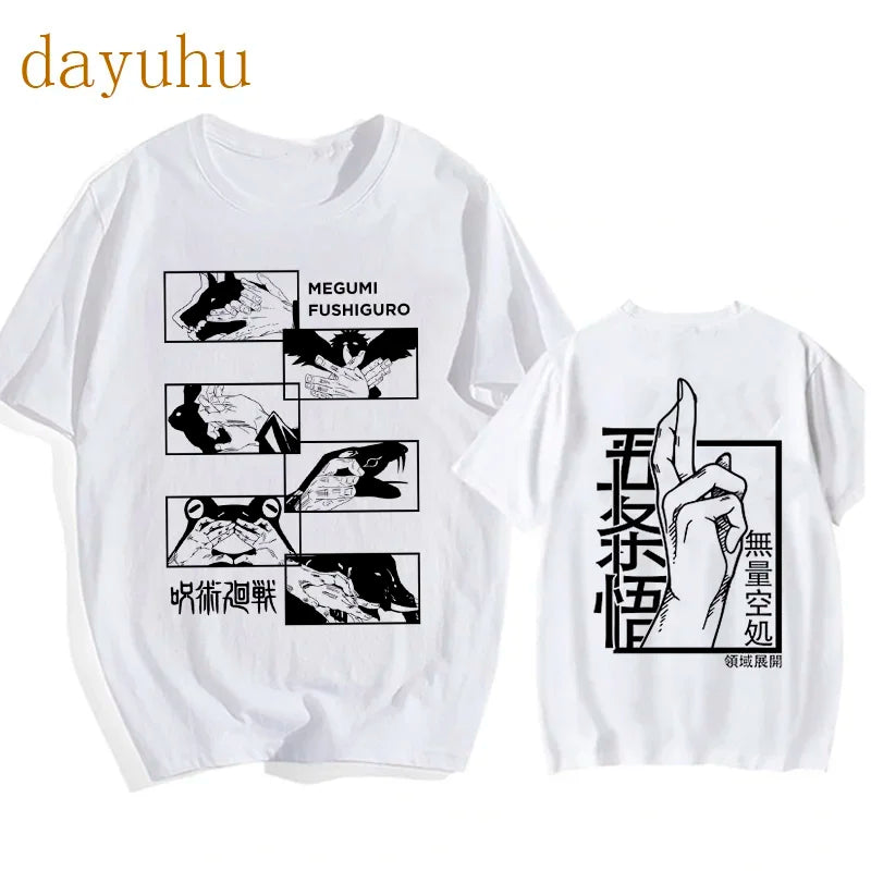 Japanese Anime Funny T Shirt Jujutsu Kaisen Shirt Gojo Satoru Yuji Itadori T-shirt Gothic Tops Tees Mange Tshirt Y2k Streetwear