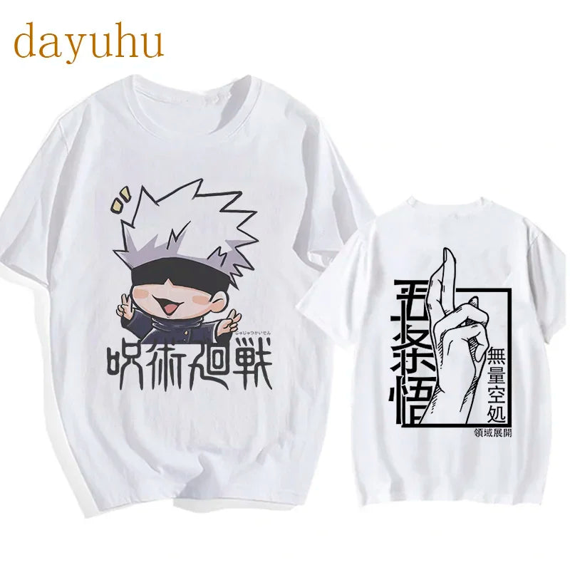 Japanese Anime Funny T Shirt Jujutsu Kaisen Shirt Gojo Satoru Yuji Itadori T-shirt Gothic Tops Tees Mange Tshirt Y2k Streetwear