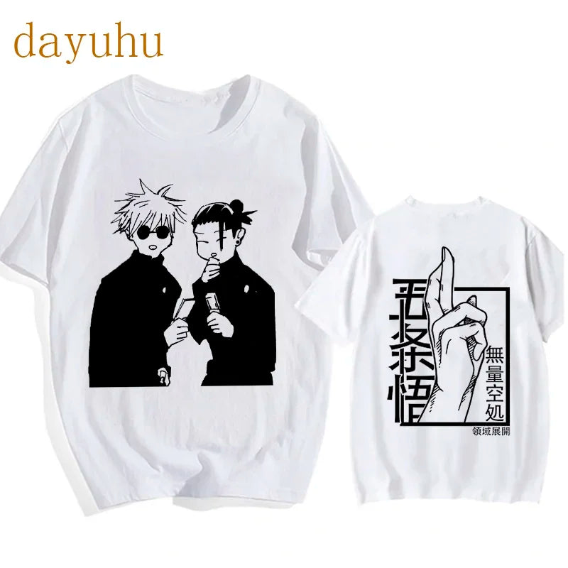 Japanese Anime Funny T Shirt Jujutsu Kaisen Shirt Gojo Satoru Yuji Itadori T-shirt Gothic Tops Tees Mange Tshirt Y2k Streetwear