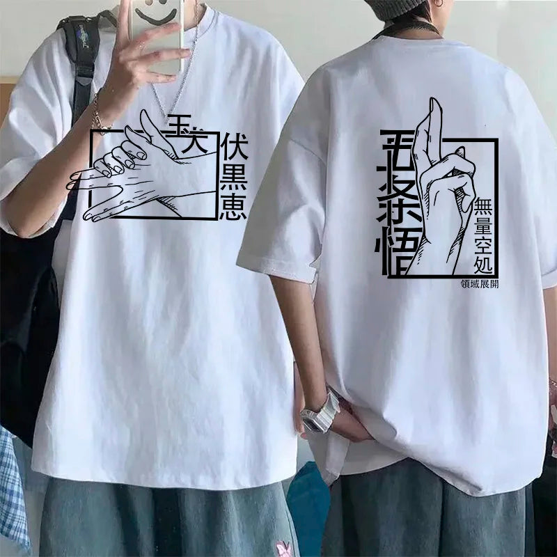 Japanese Anime Funny T Shirt Jujutsu Kaisen Shirt Gojo Satoru Yuji Itadori T-shirt Gothic Tops Tees Mange Tshirt Y2k Streetwear