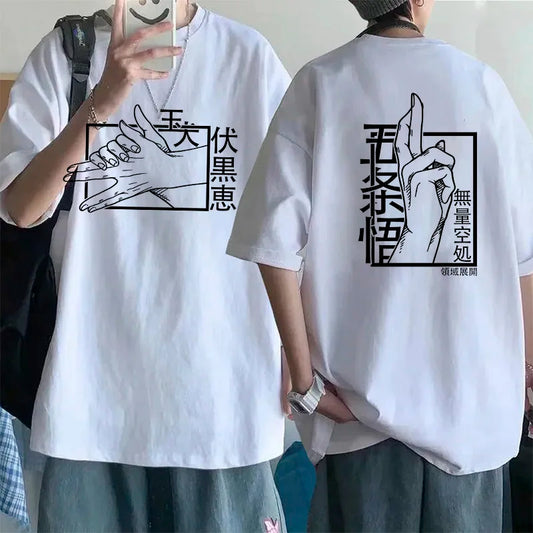 Japanese Anime Funny T Shirt Jujutsu Kaisen Shirt Gojo Satoru Yuji Itadori T-shirt Gothic Tops Tees Mange Tshirt Y2k Streetwear