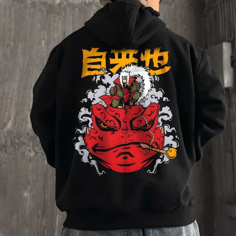 Naruto Sasuke Loose Hoodie Anime Periphery 2025 Autumn and Winter Men's and Women's Pure Cotton American Sweater Top