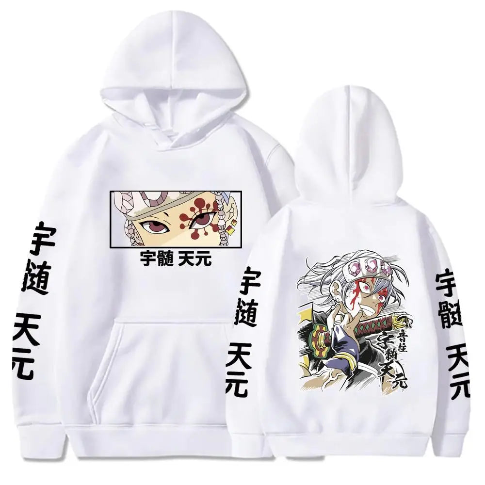 Hot Anime Demon Slayer Uzui Tengen Hoodies Pullovers Tops Harajuku Manga Kimetsu No Yaiba Man Women Sweatshirts